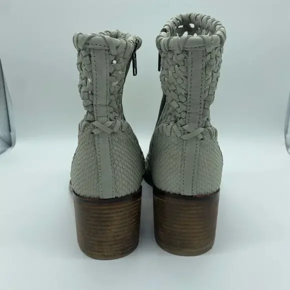 Free People White Gray In The Loop Woven Ankle Boots Women's size 41 / 10.5 - Picture 5 of 12